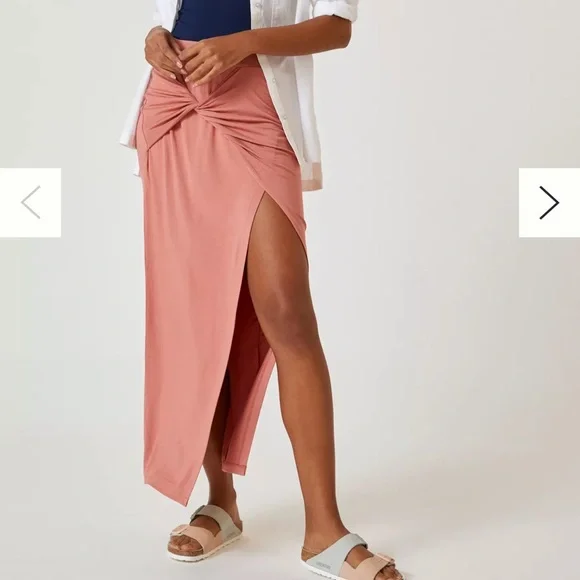 Anthropologie Pink Island Midi Skirt - Picture 1 of 4